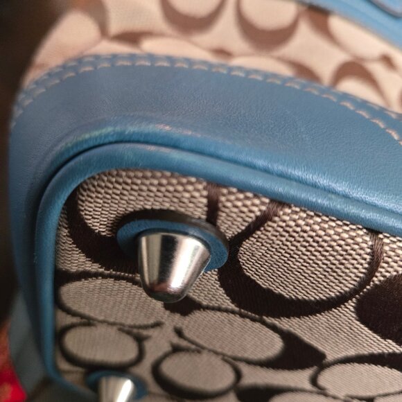 Coach Teal/Turquoise Signature Hampton Bag - Picture 9 of 15